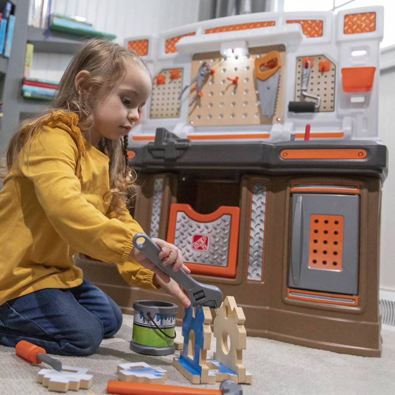 Step2 Big Builders Pro Plastic Indoor Preschool Workbench and Tool